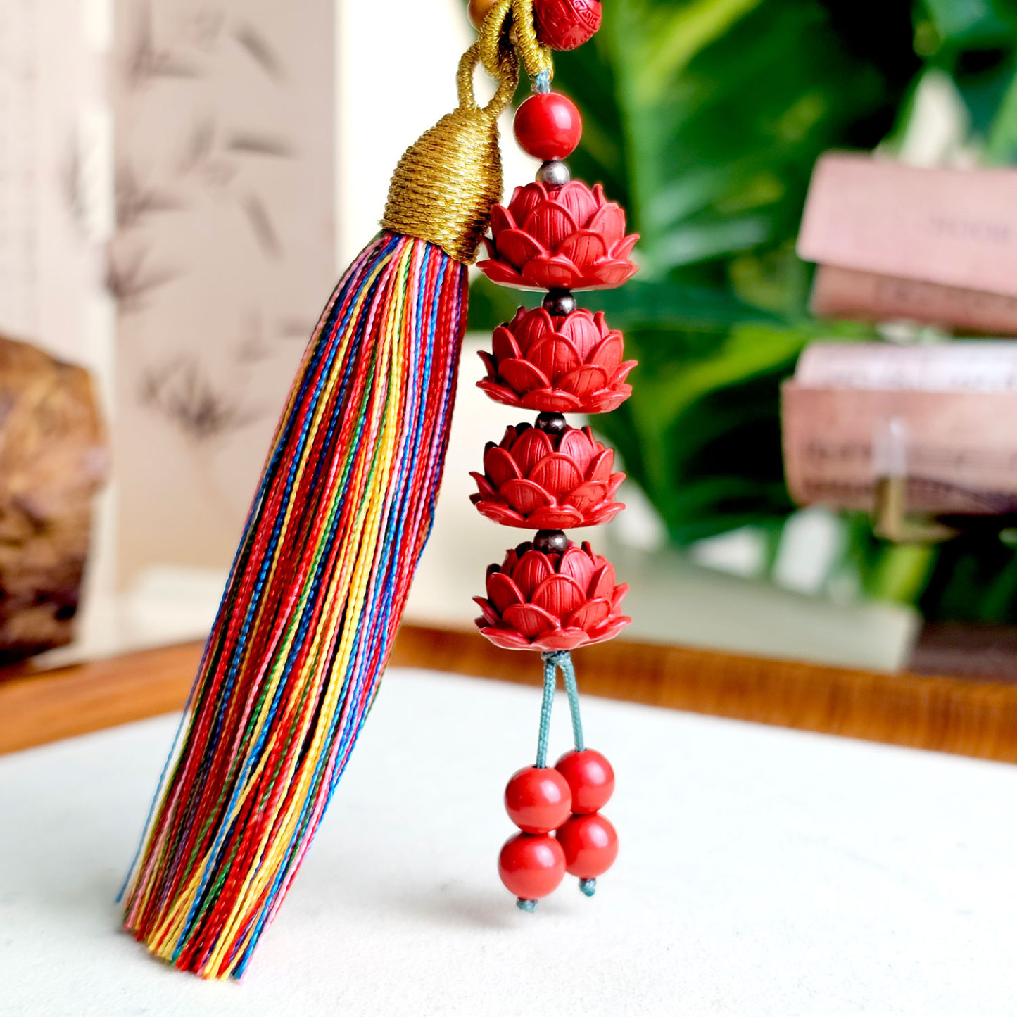 16 Mar - Cinnabar Lucky Lotus Charm