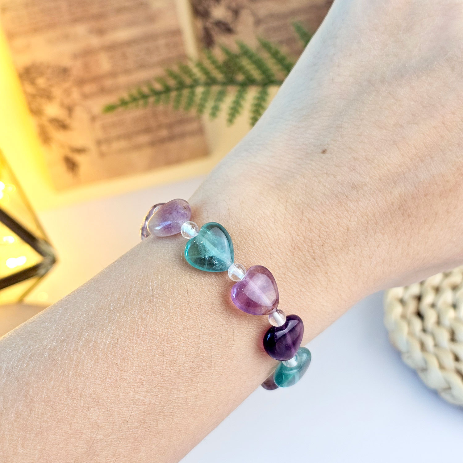 24 Mar - Fluorite Love Shape Bracelet