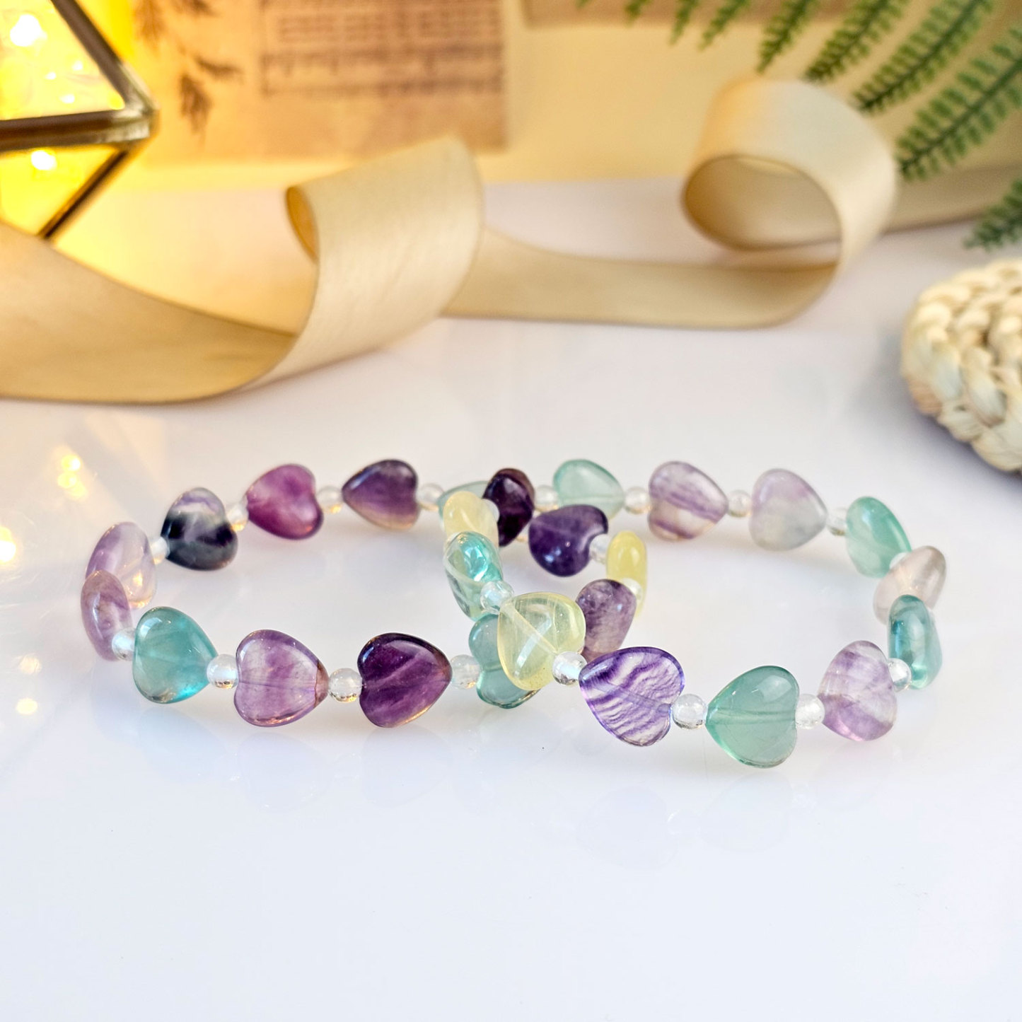 24 Mar - Fluorite Love Shape Bracelet