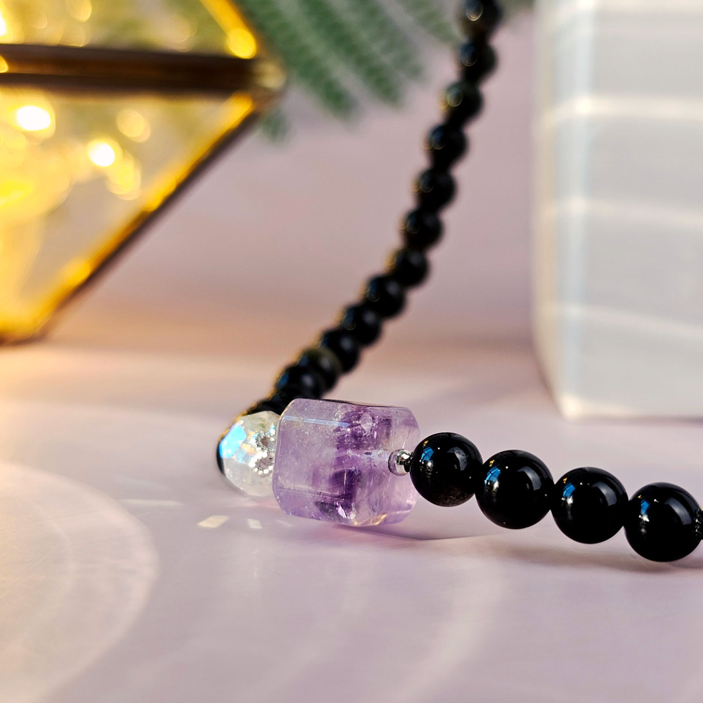 31 Mar - Amethyst with Gold Sheen Bracelet