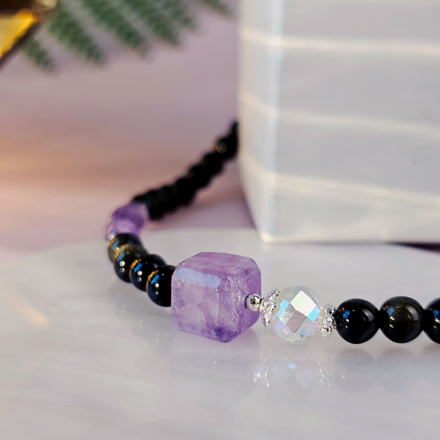 31 Mar - Amethyst with Gold Sheen Bracelet