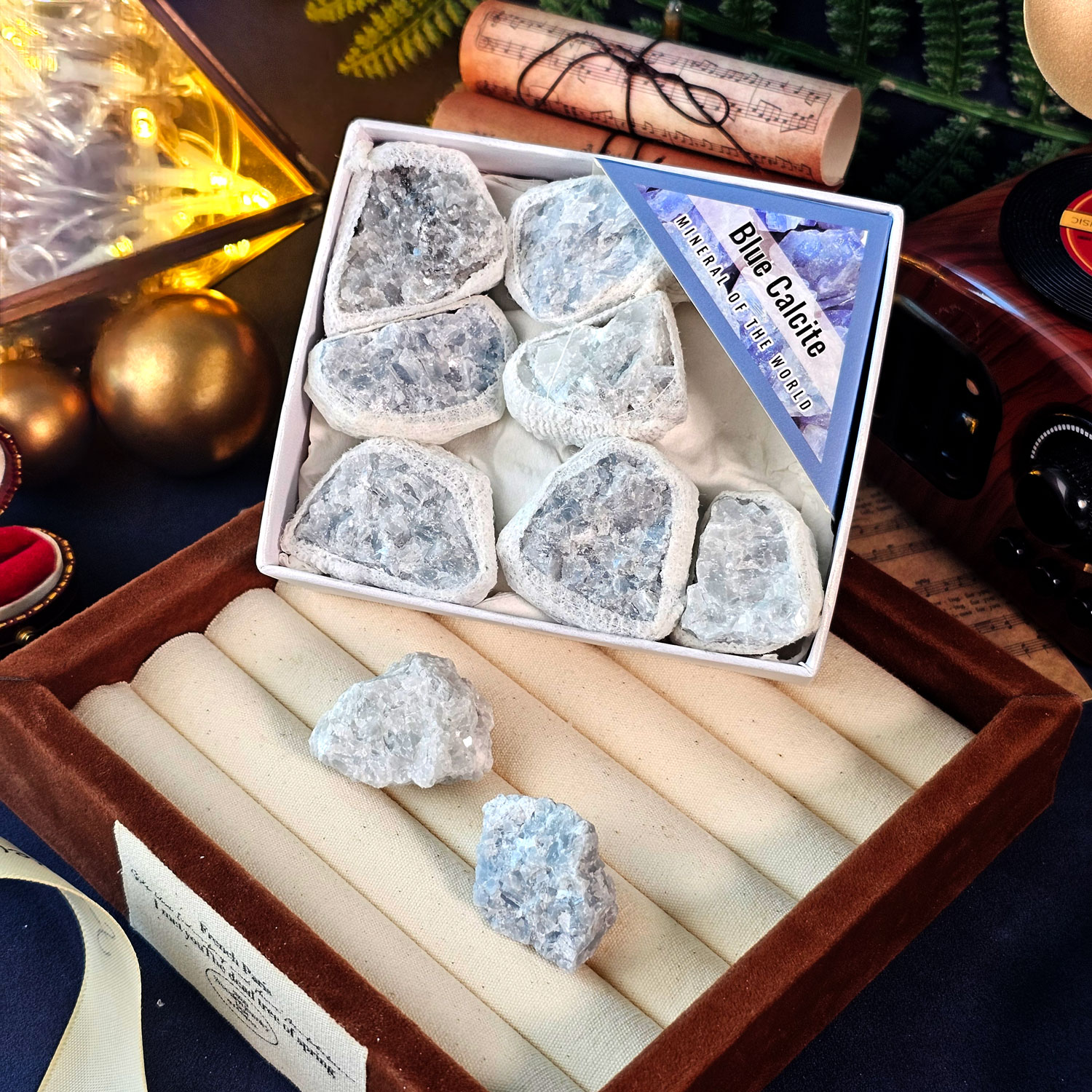 31 Mar - Blue Calcite Mineral Box