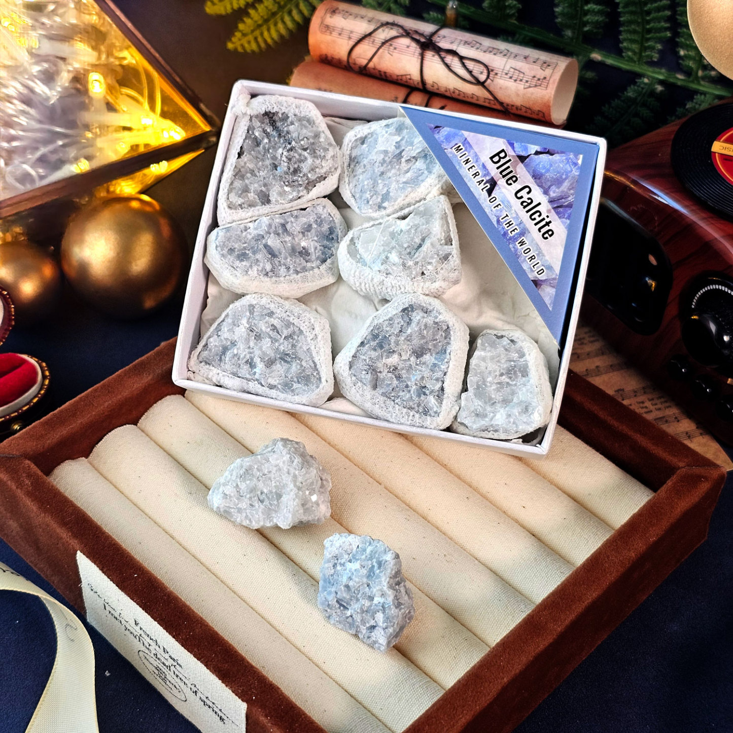 31 Mar - Blue Calcite Mineral Box