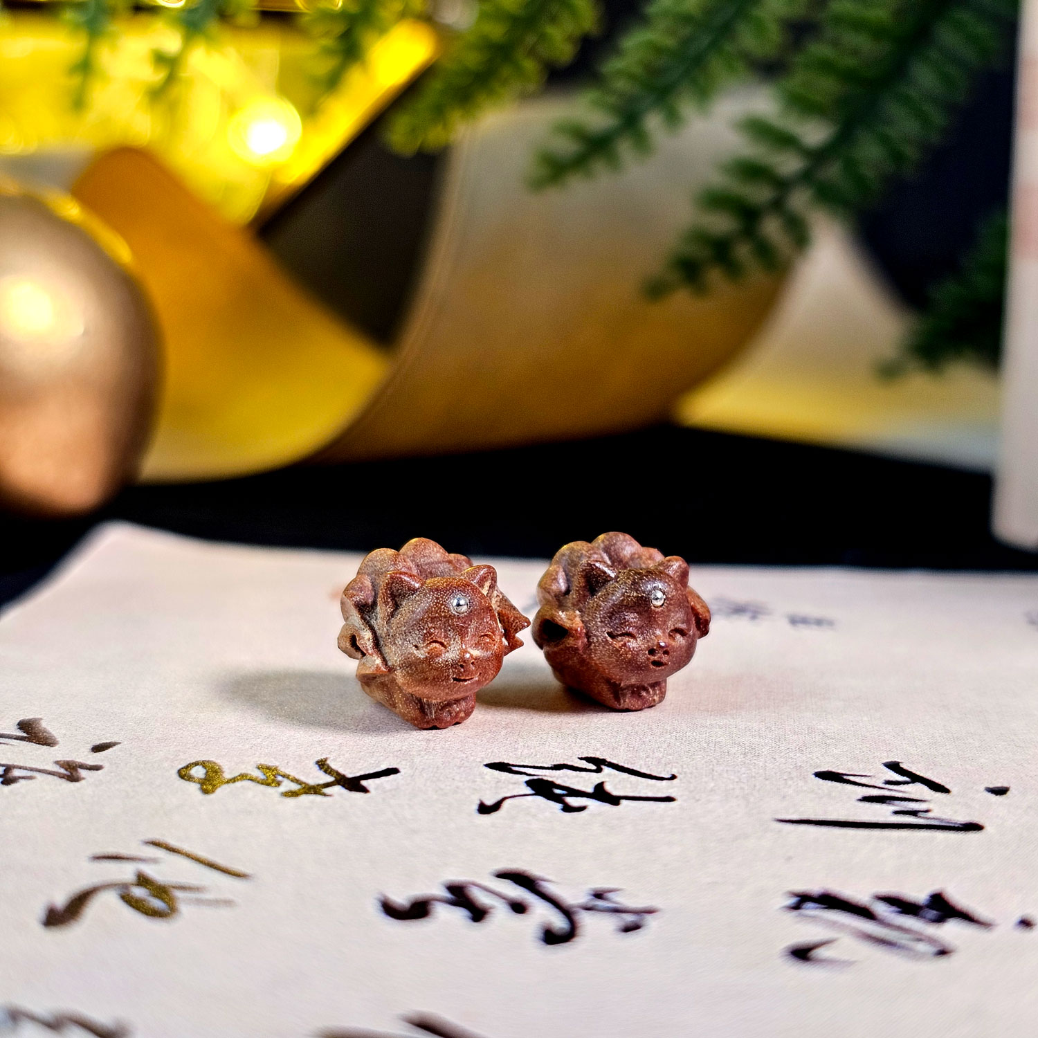 1 Apr - Old Sandal Wood Nine Tail Fox Charm