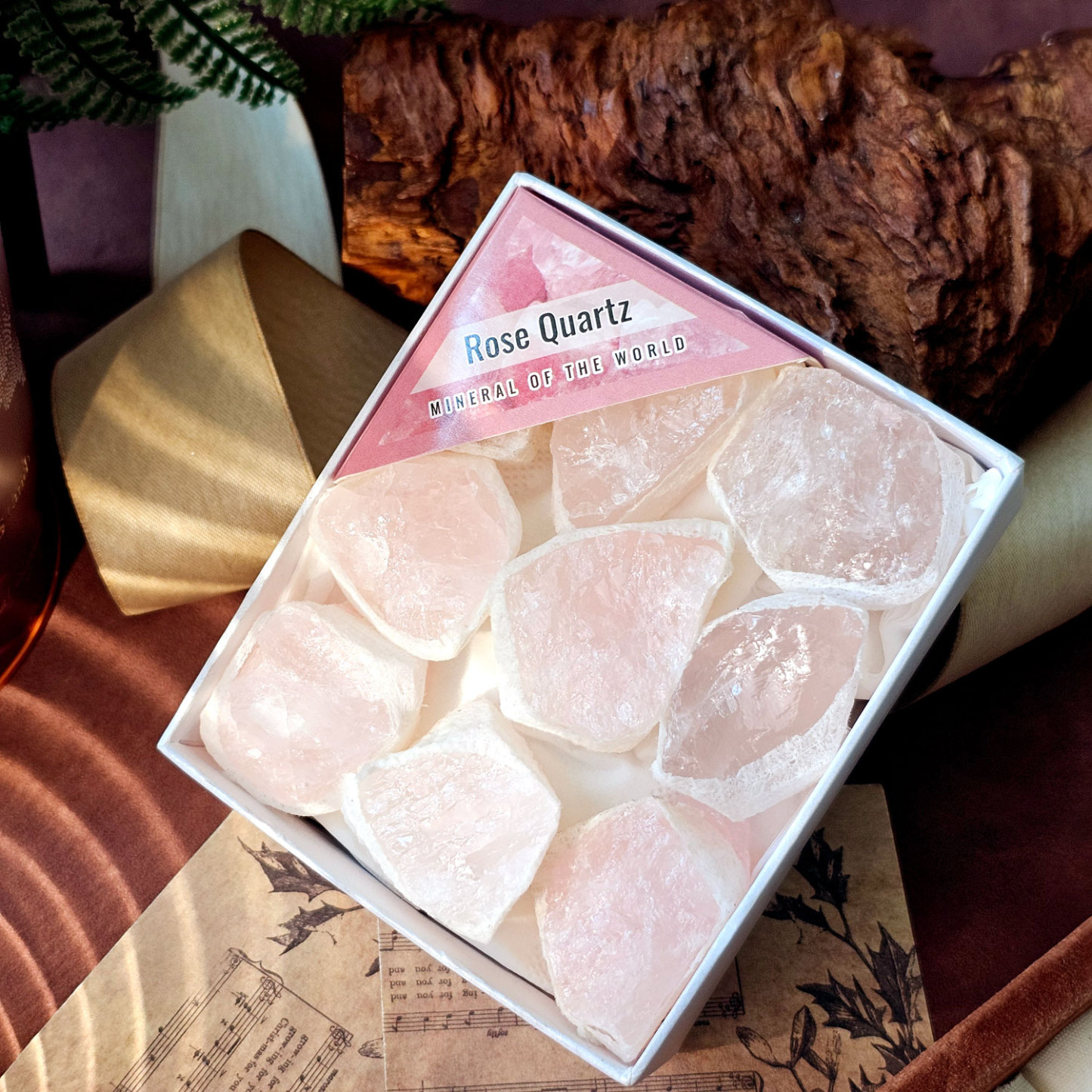 20 Apr - Rose Quartz Raw Stone Box