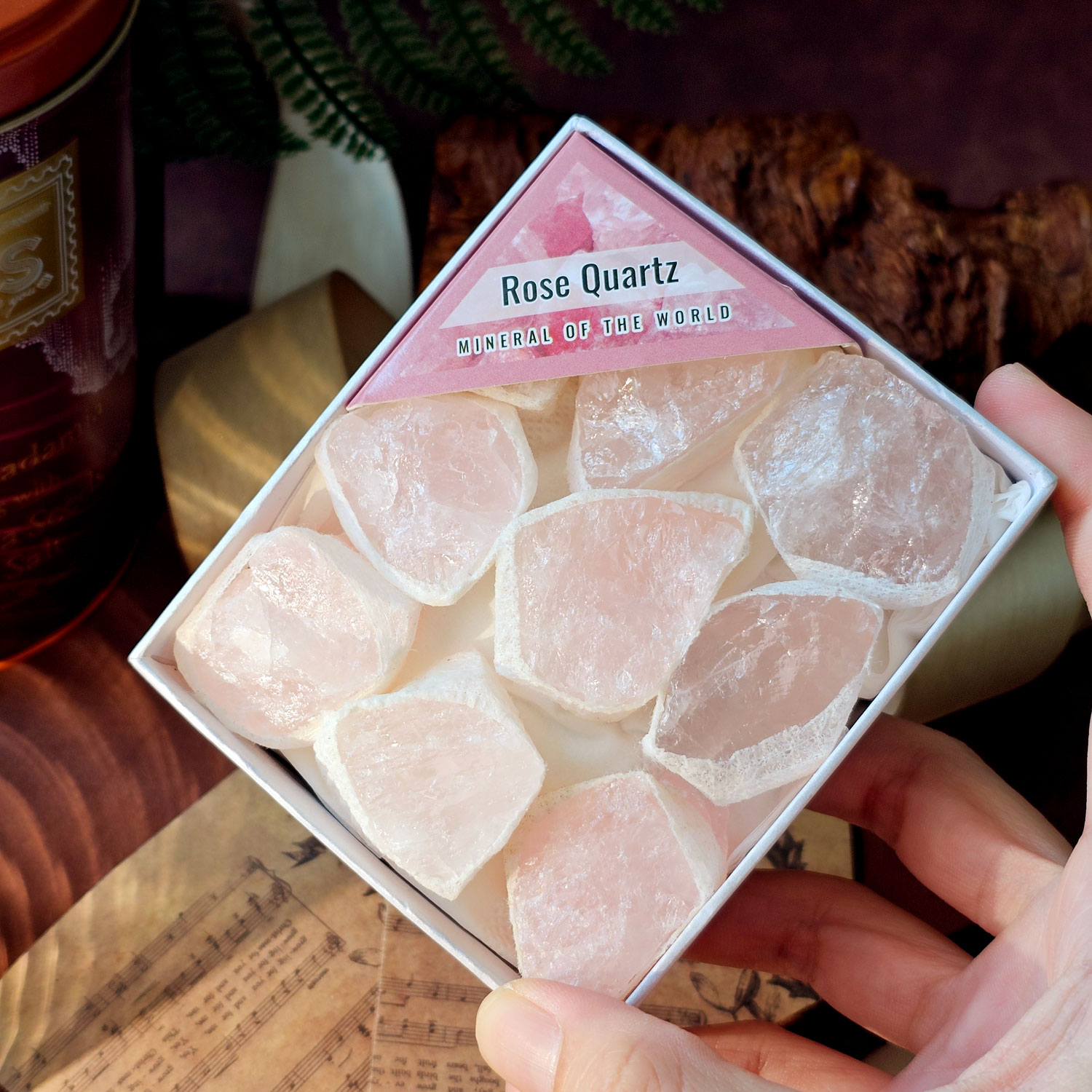 20 Apr - Rose Quartz Raw Stone Box