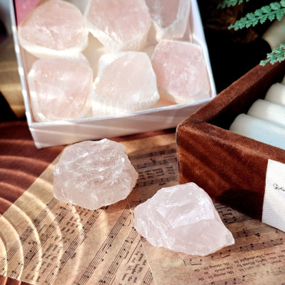 20 Apr - Rose Quartz Raw Stone Box