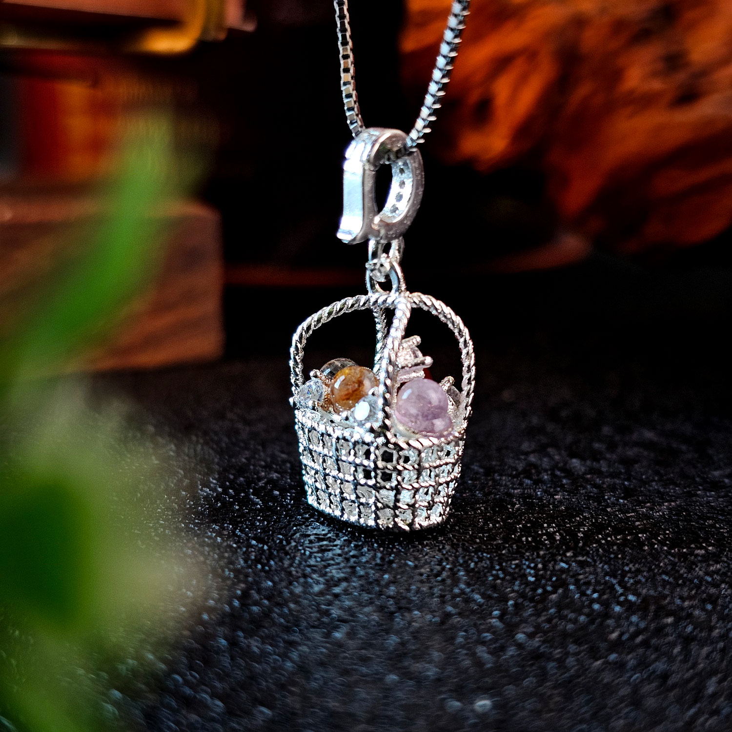 20 Apr - Crystal Basket Charm