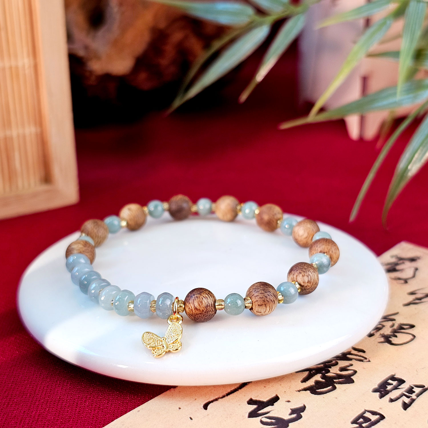 24 Apr - Wood with Jade Bracelet