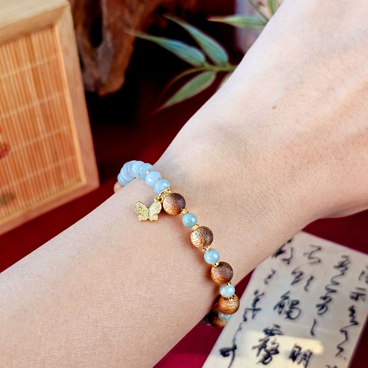 24 Apr - Wood with Jade Bracelet