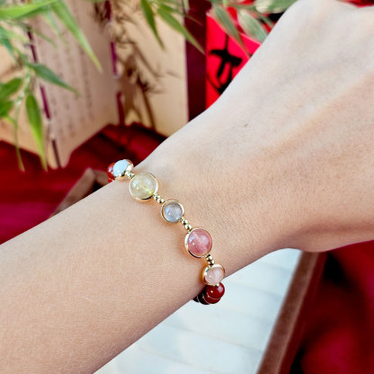 27 Apr - Nan Hong Agate 5 Element Bracelet