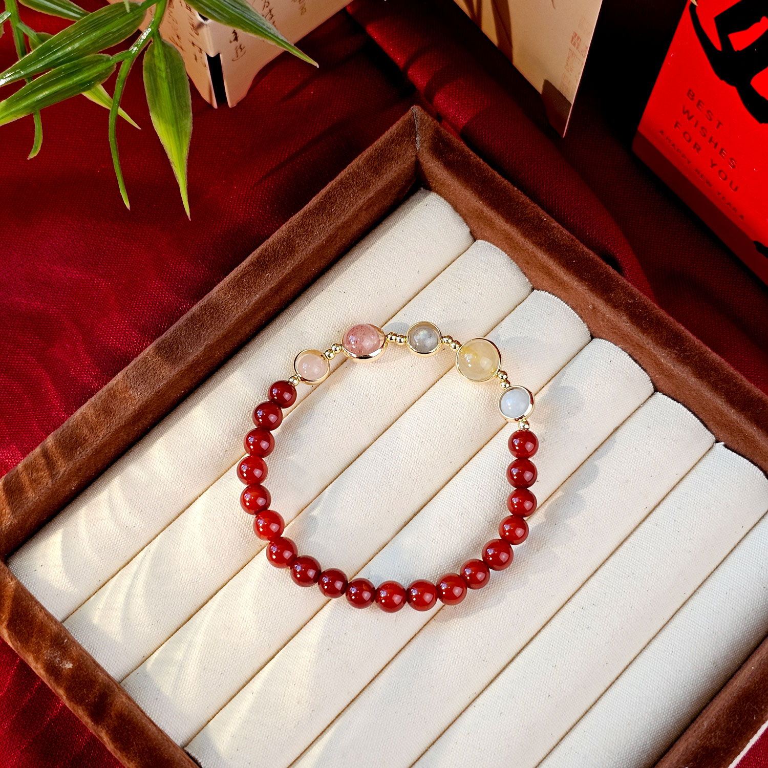 27 Apr - Nan Hong Agate 5 Element Bracelet