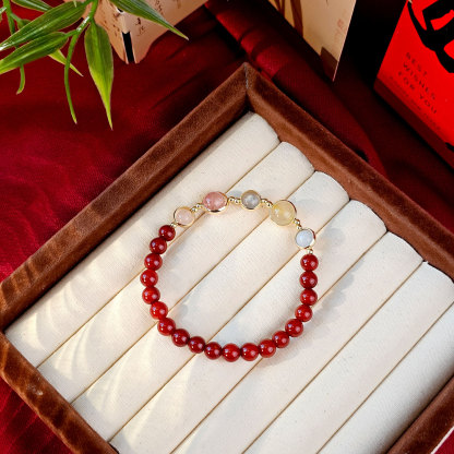 27 Apr - Nan Hong Agate 5 Element Bracelet