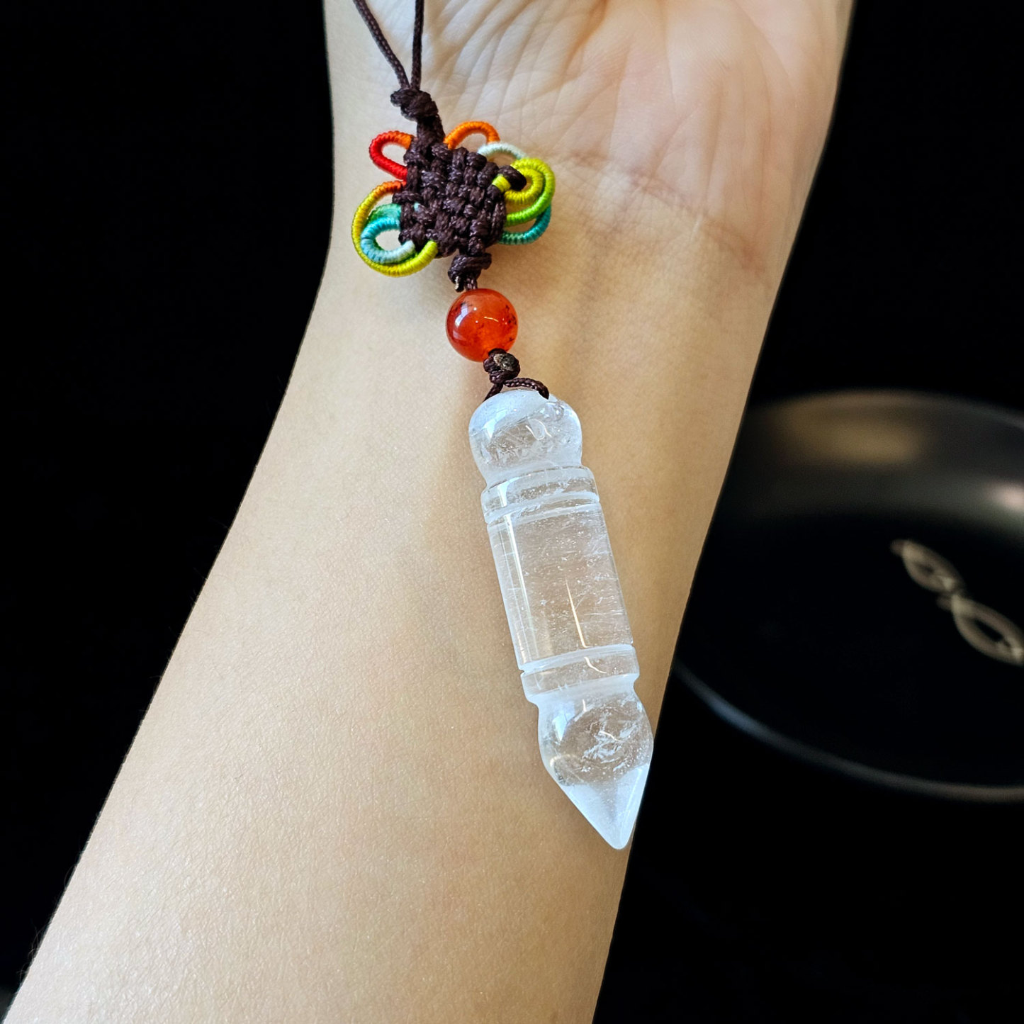 7 May - Clear Quartz Wen hang Tower Charm