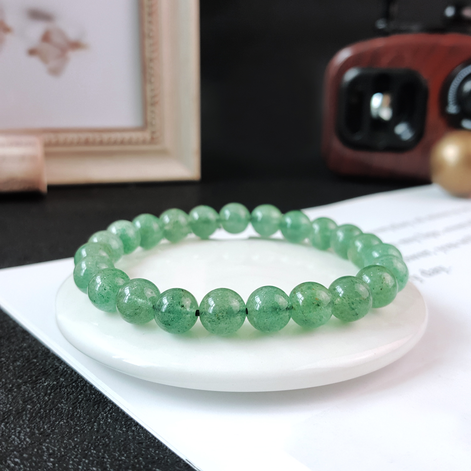 5 May - Green Starwberry Stone Bracelet