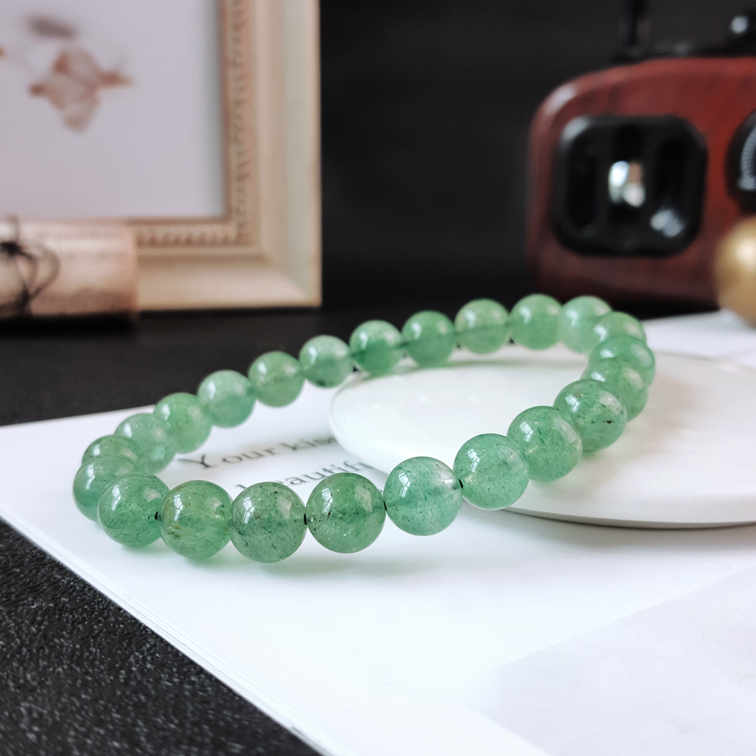 5 May - Green Starwberry Stone Bracelet