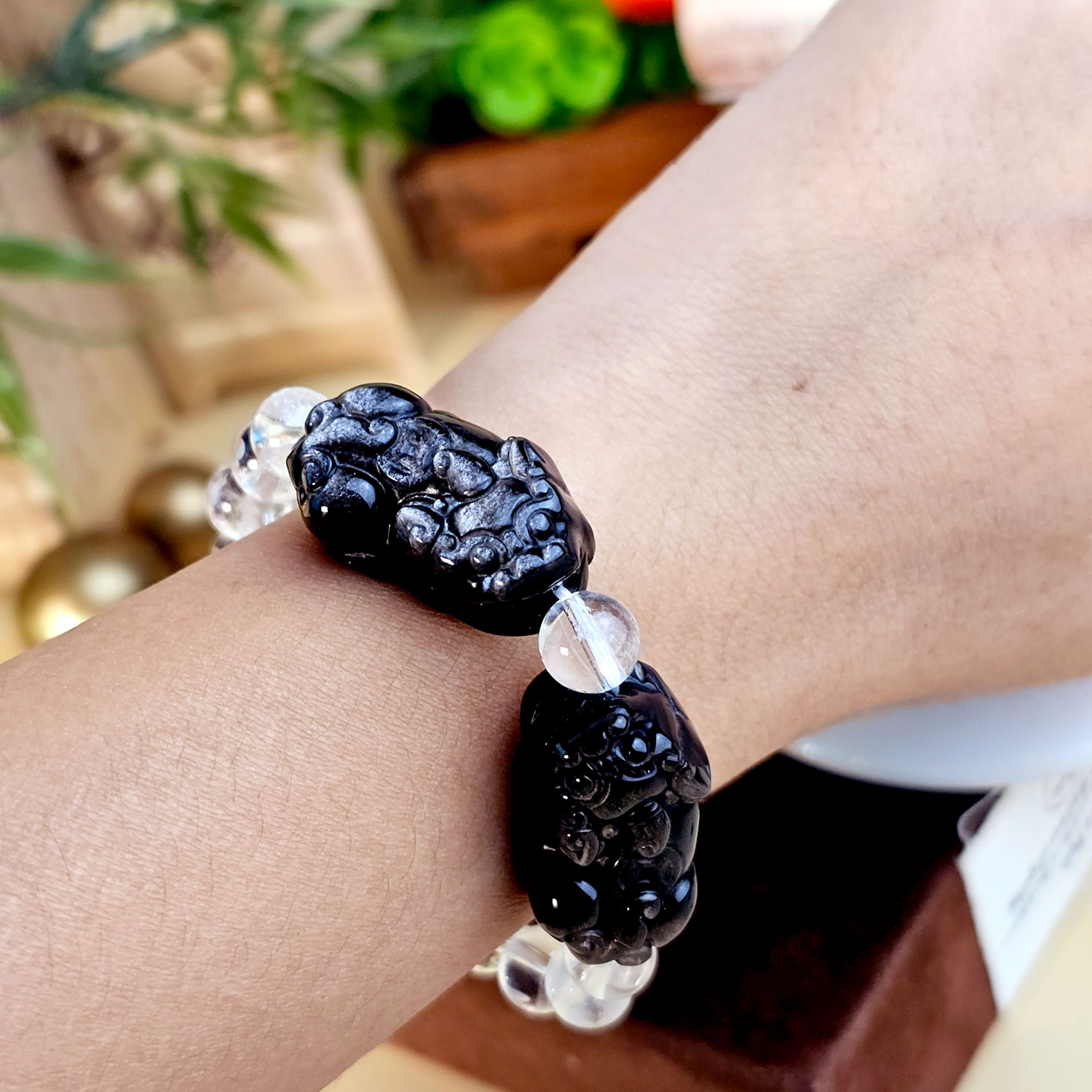 2 Jun - Silver Obsidian PiXiu Charm