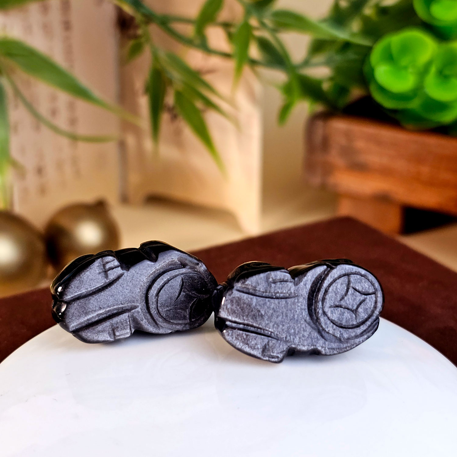 2 Jun - Silver Obsidian PiXiu Charm