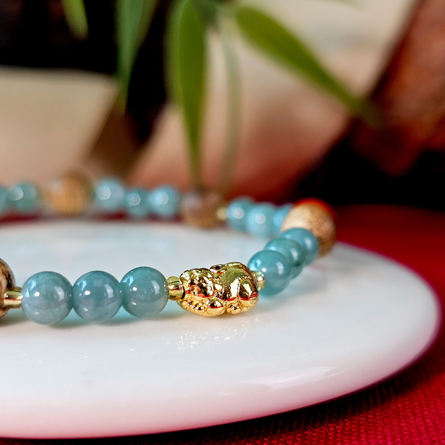 19 Jun - Blue Jade with PiXiu Bracelet