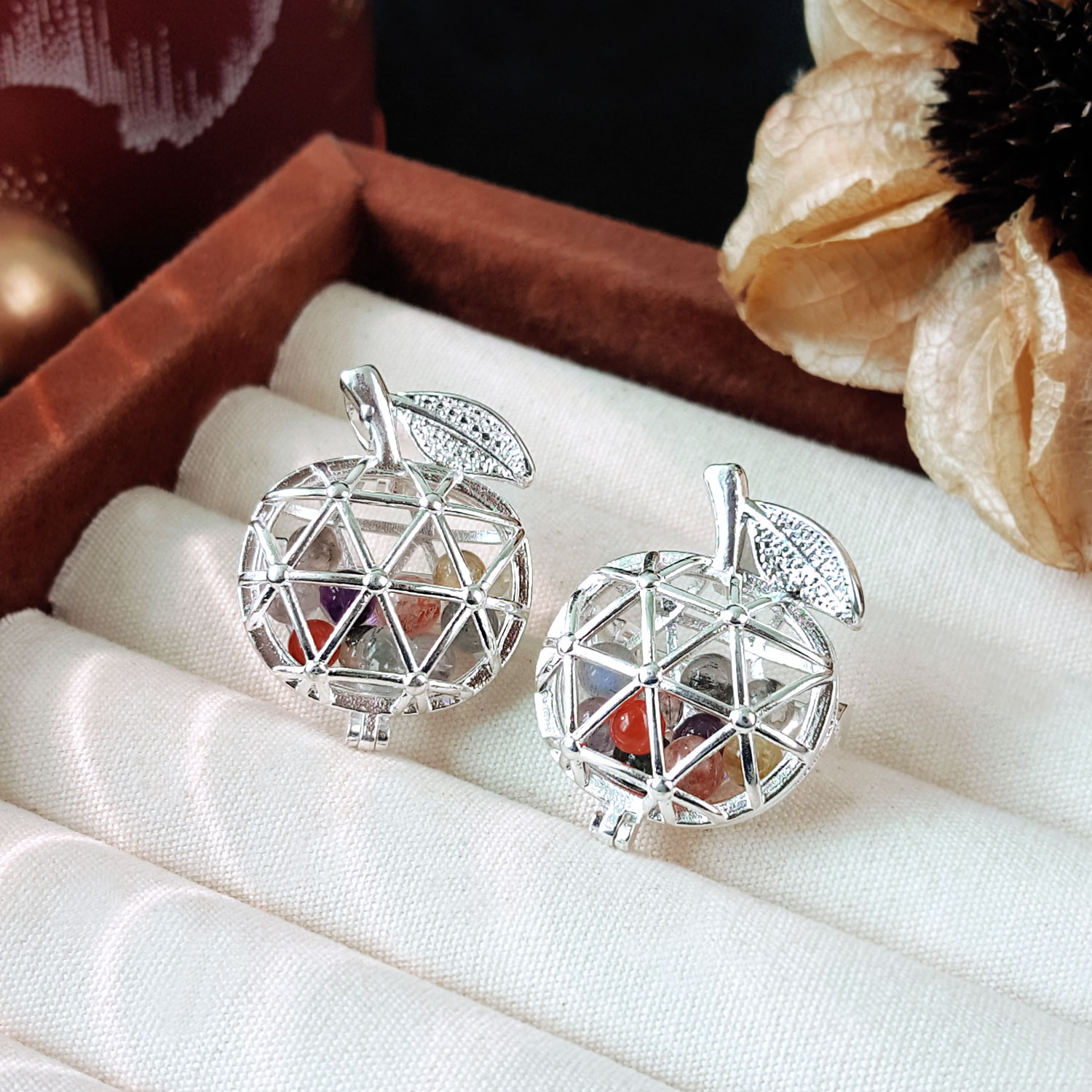31 July - Mix Crystal Apple Pendant / Brooch