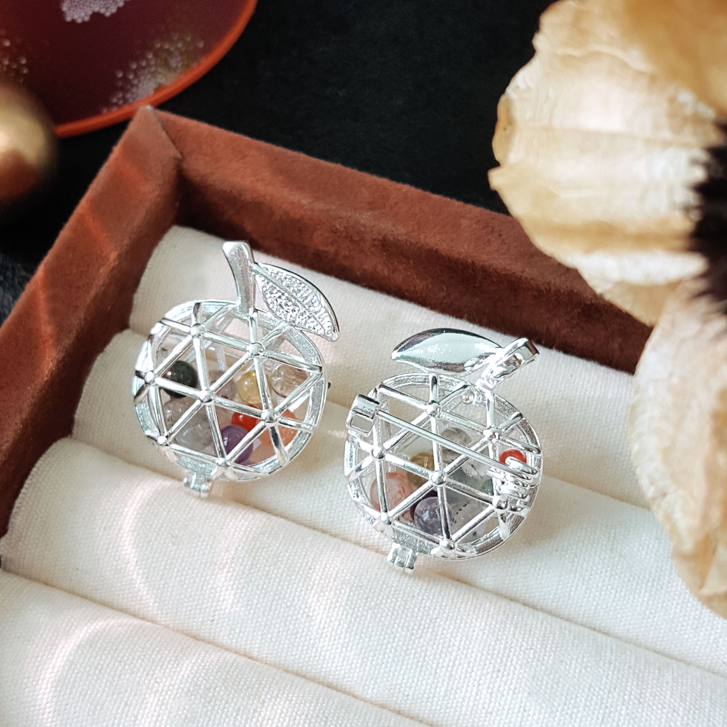 31 July - Mix Crystal Apple Pendant / Brooch