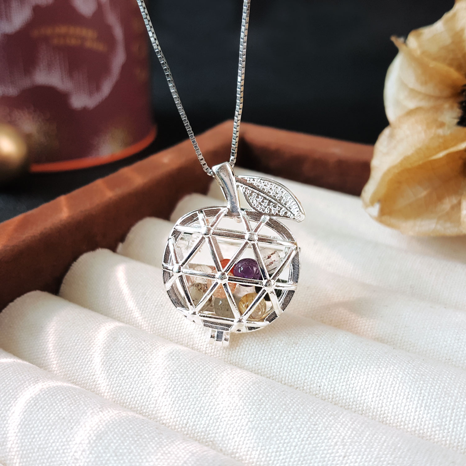 31 July - Mix Crystal Apple Pendant / Brooch