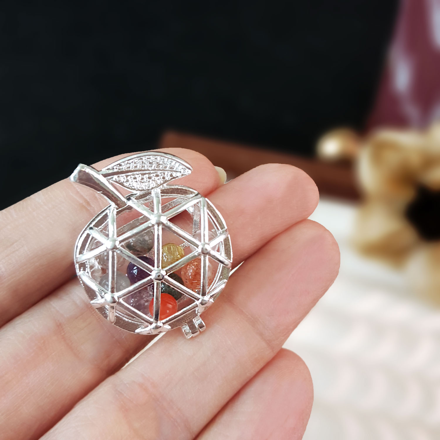 31 July - Mix Crystal Apple Pendant / Brooch