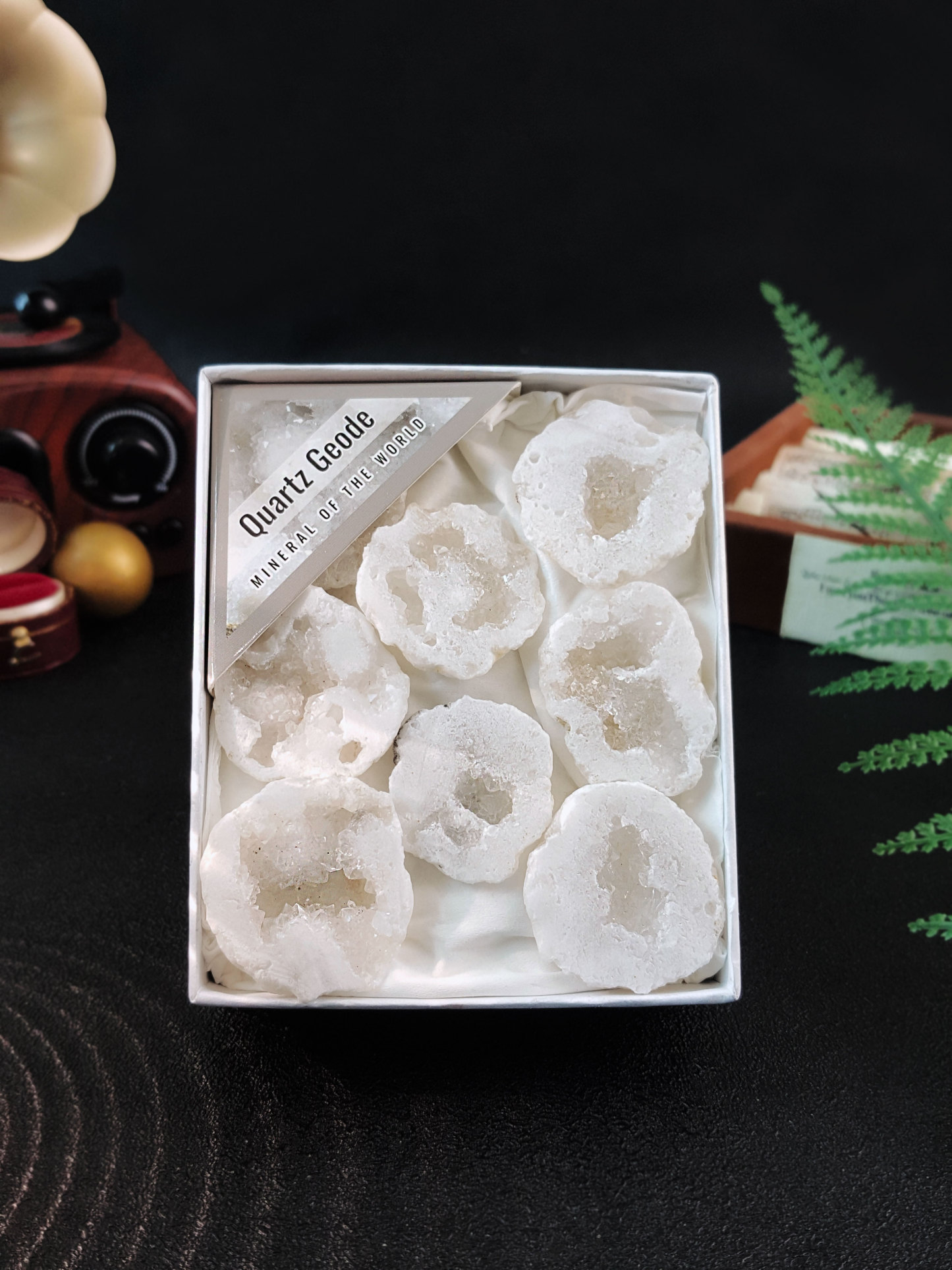 3 Sep - White Agate Raw Mineral Collection Box (S)