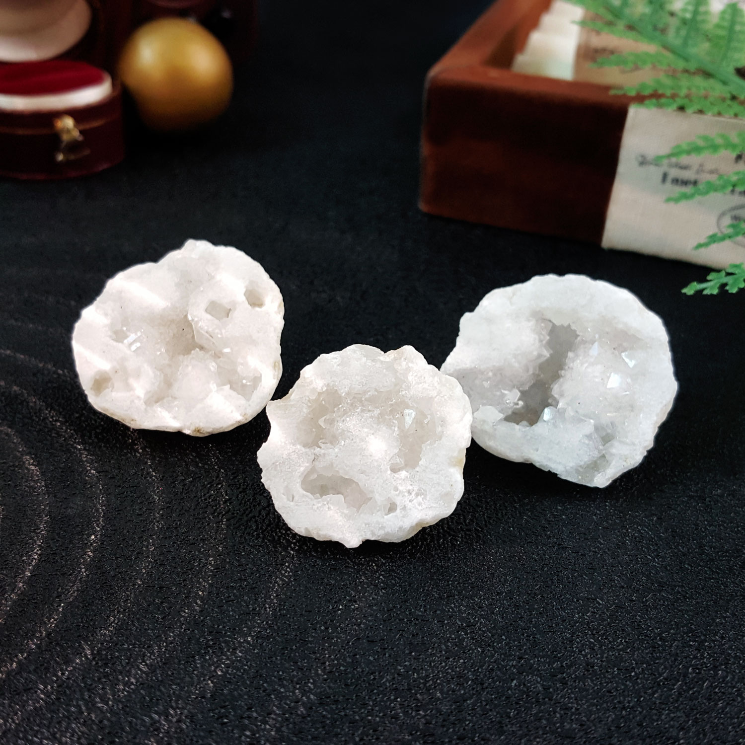 3 Sep - White Agate Raw Mineral Collection Box (S)