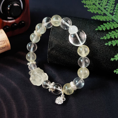 31July - Lemon Citrine with Nine Tail Fox Design Bracelet