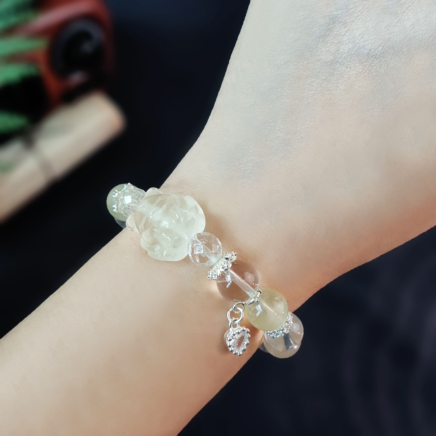 31July - Lemon Citrine with Nine Tail Fox Design Bracelet