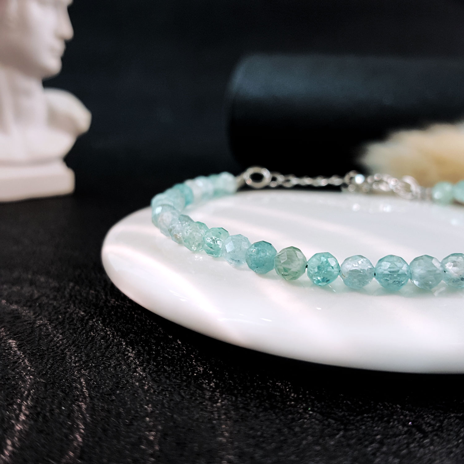 7 Aug - Blue Apatite Cutting With Hook Bracelet