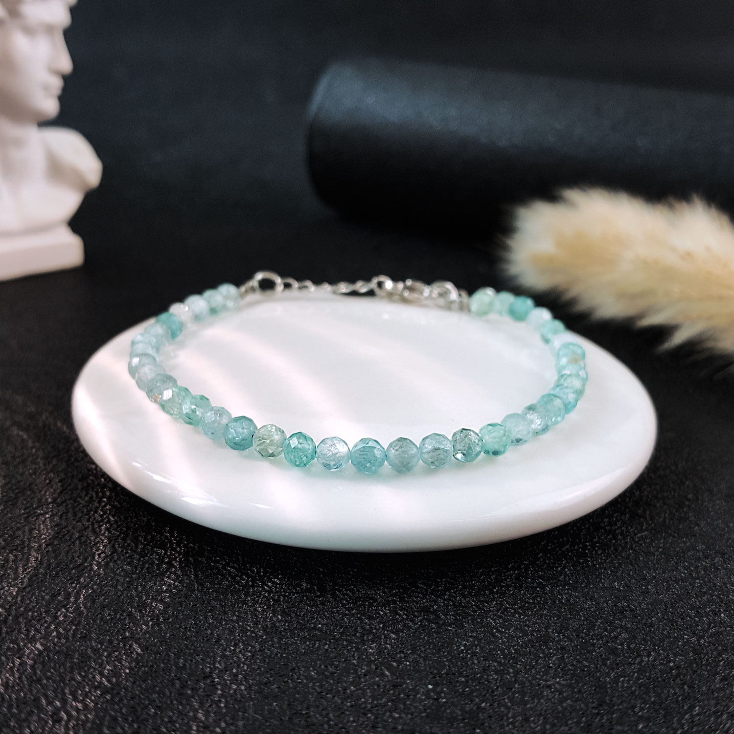 7 Aug - Blue Apatite Cutting With Hook Bracelet