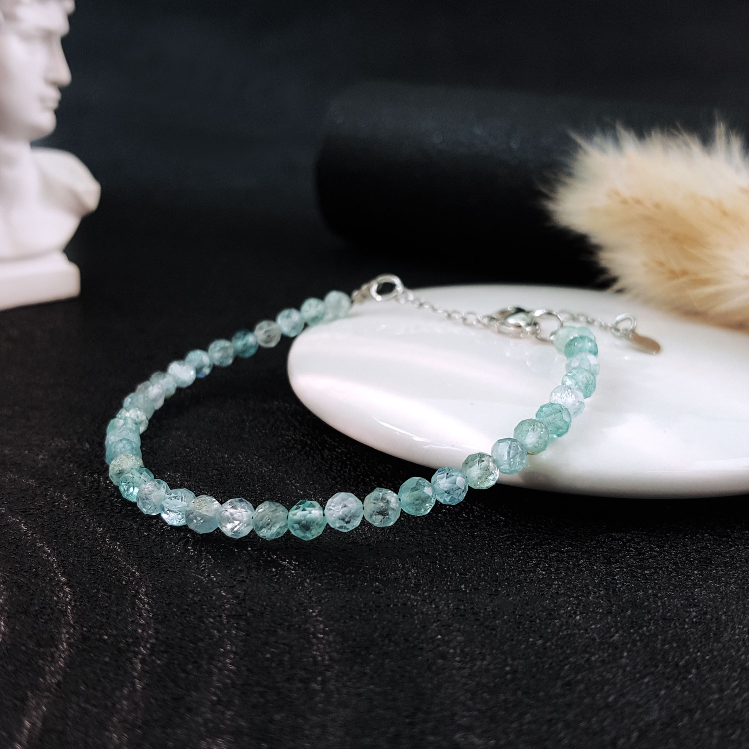 7 Aug - Blue Apatite Cutting With Hook Bracelet