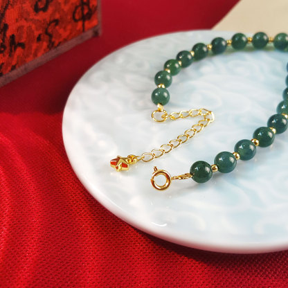 11 Aug - Jadeite And Peace Buckle Design With Hook Bracelet