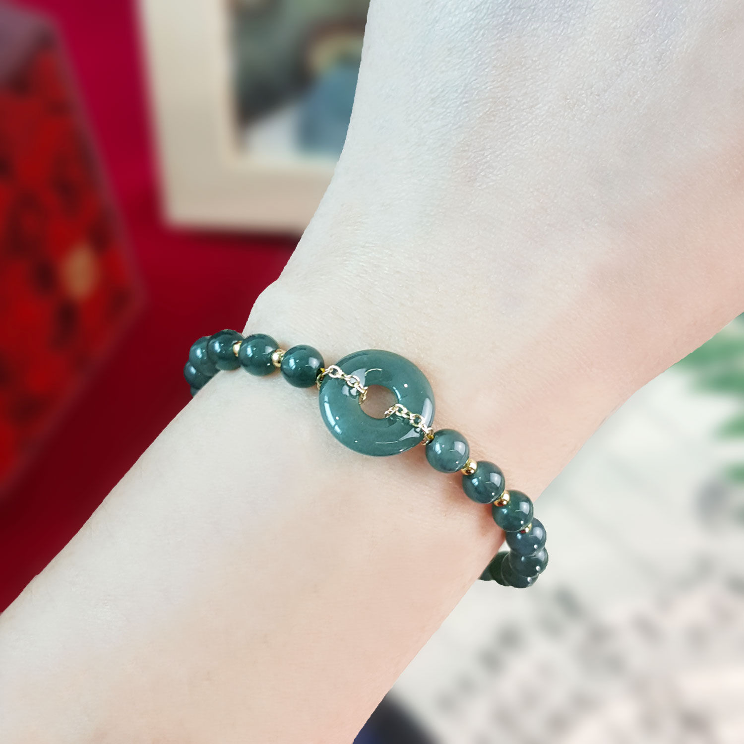 11 Aug - Jadeite And Peace Buckle Design With Hook Bracelet