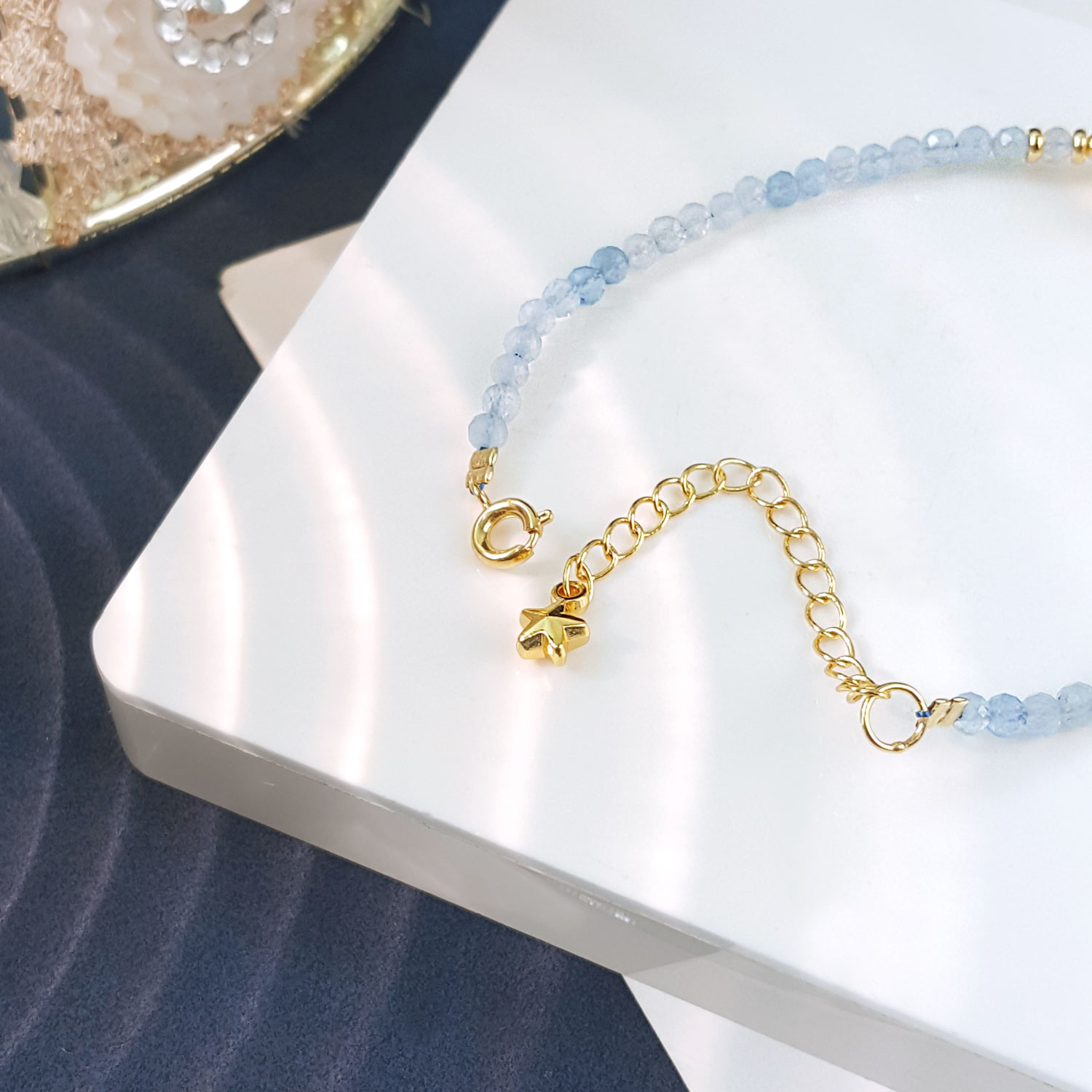 18 Aug - Aquamarine And Citrine Design With Hook Bracelet