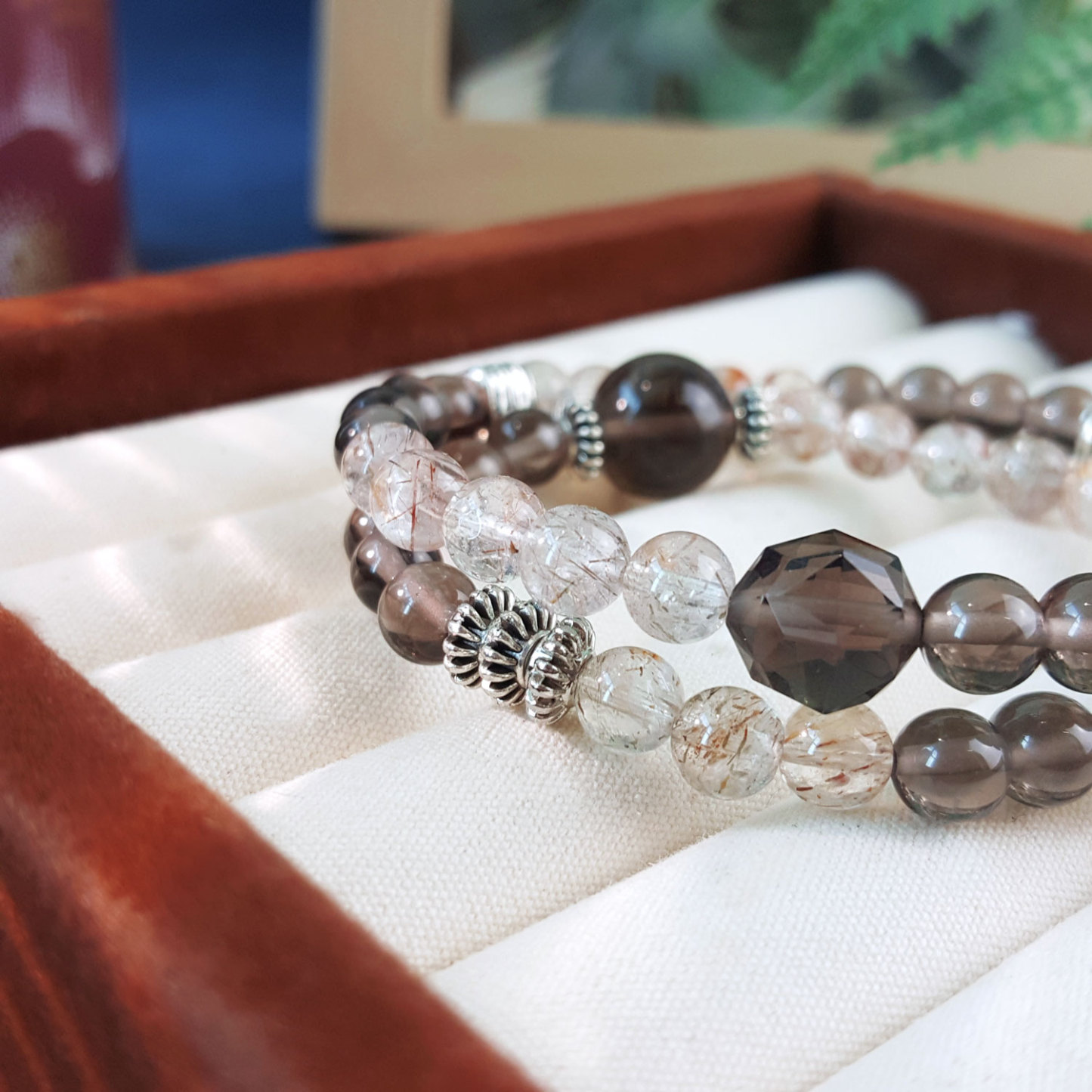 19 Aug - Iced Obsidian With Black Gold Super Seven Double Layer Bracelet