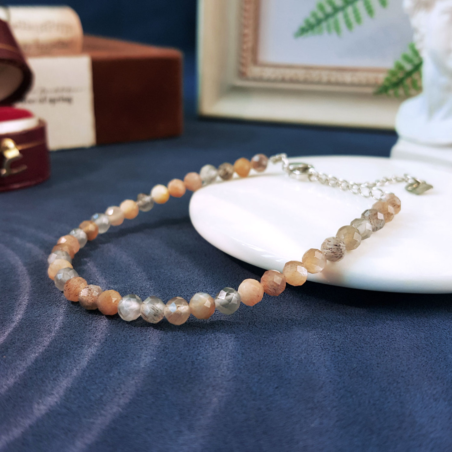 10 Sep - Black Sunstone Cutting With Hook Bracelet