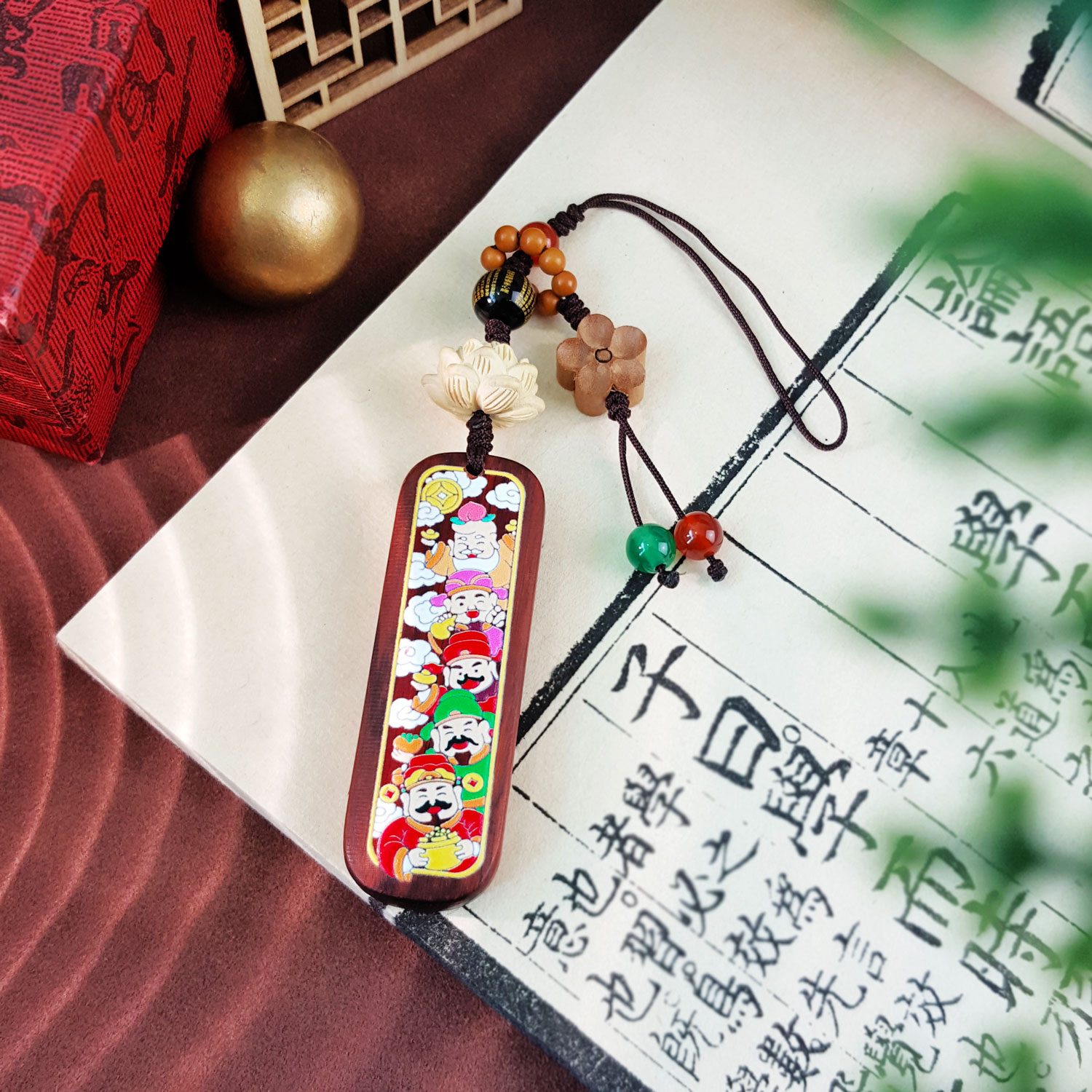 17 Aug - Zitian Five God Of Wealth Phone Hanger