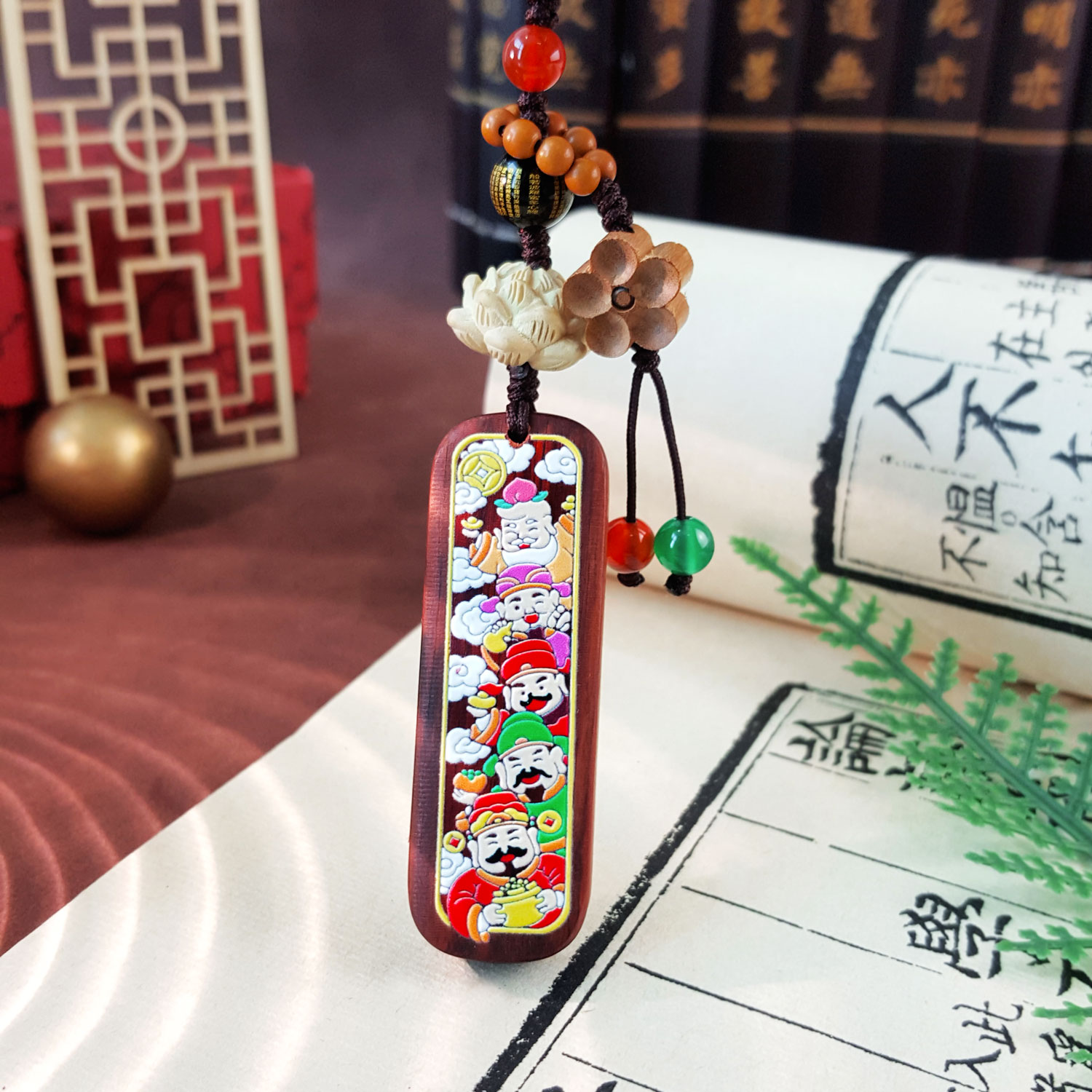 17 Aug - Zitian Five God Of Wealth Phone Hanger