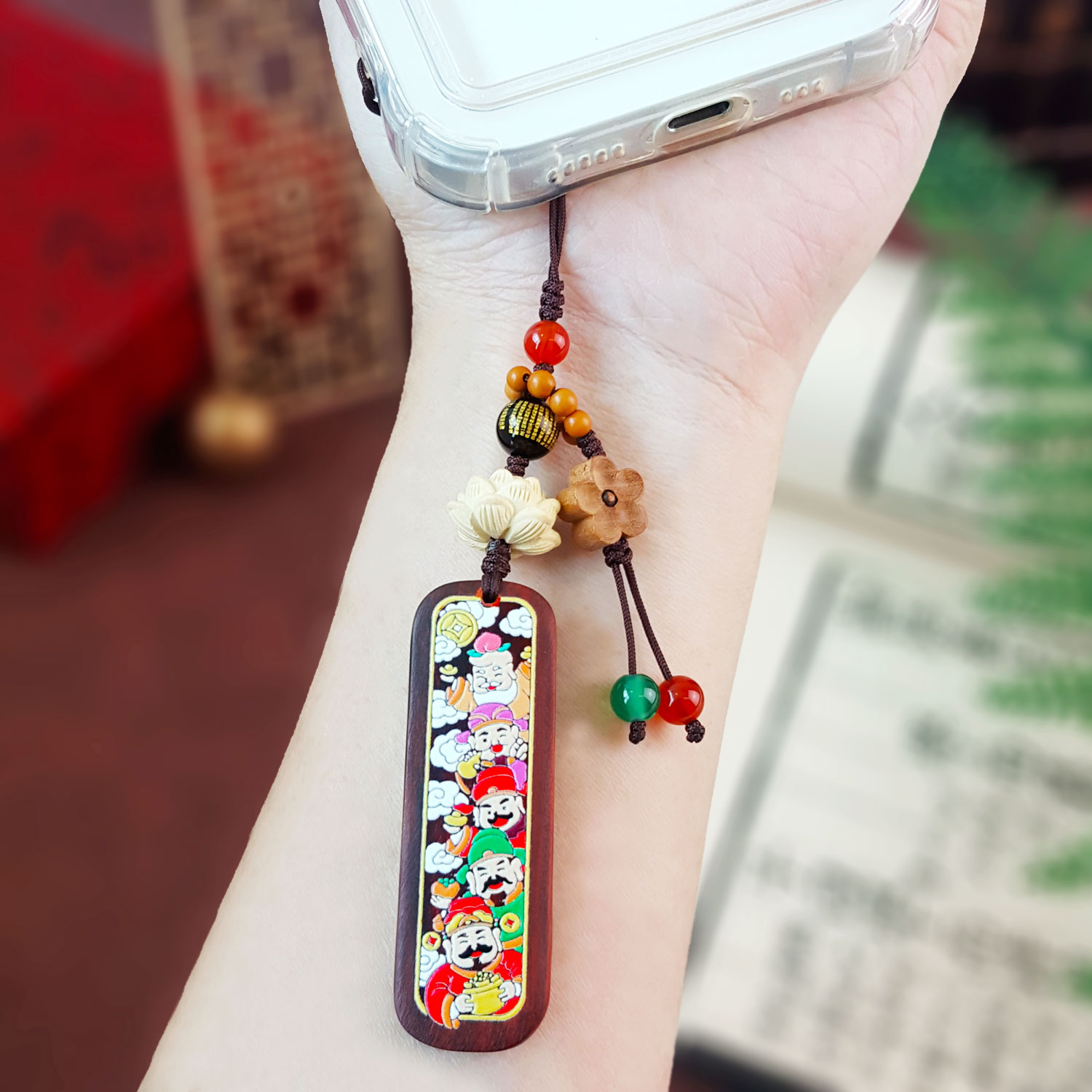17 Aug - Zitian Five God Of Wealth Phone Hanger