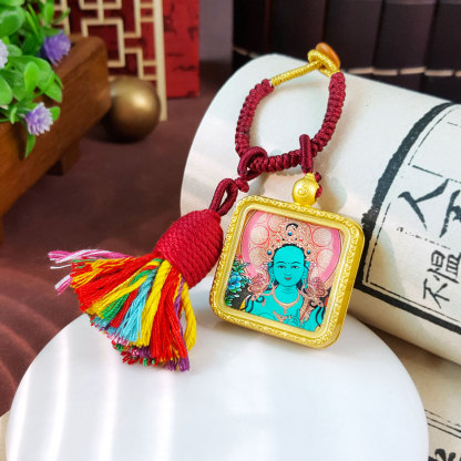 20 Aug - Green Tara Tangka Square Charm