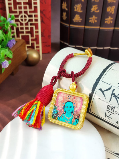 20 Aug - Green Tara Tangka Square Charm