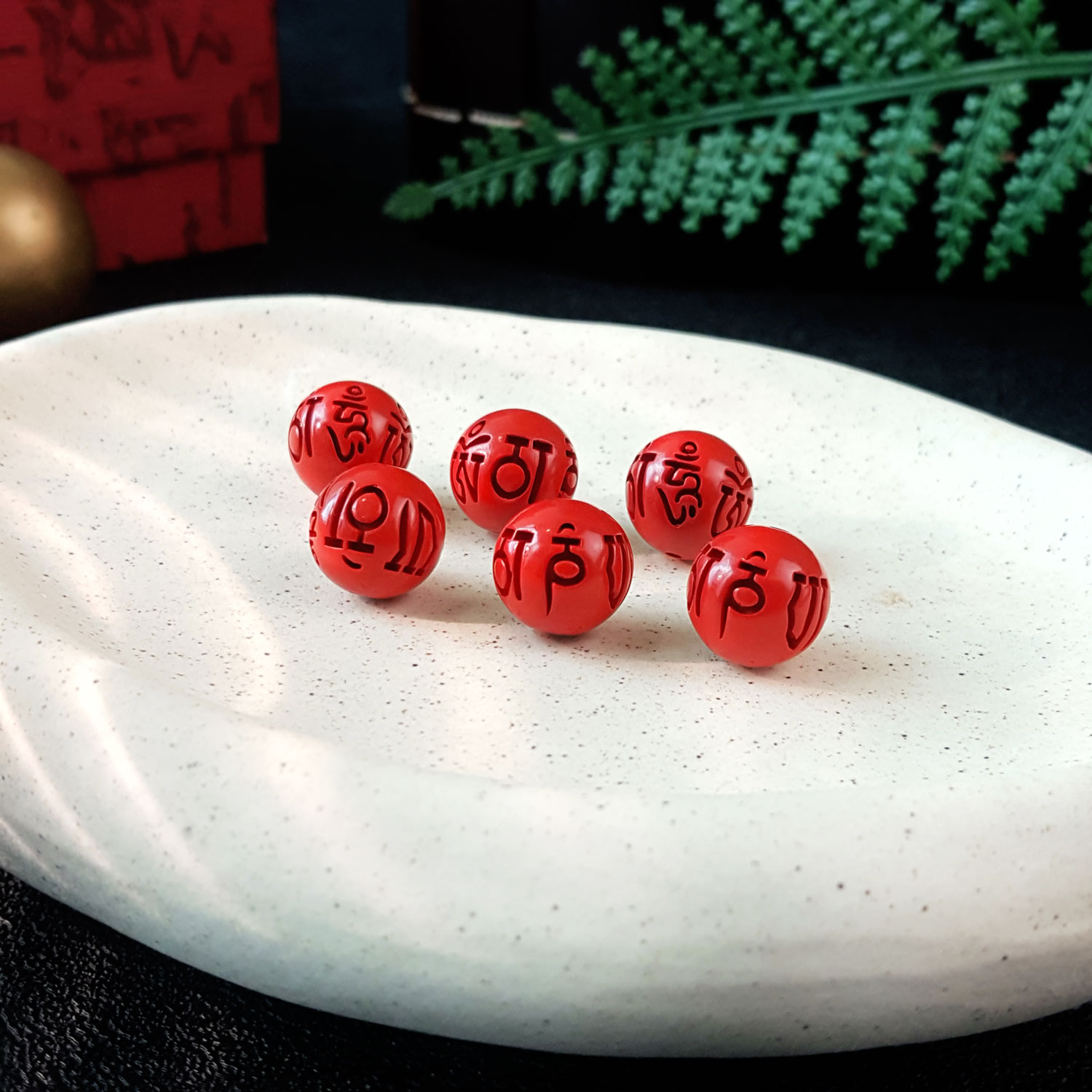 28 Aug - Water Filter Cinnabar Mantra Round Shanpe Charm