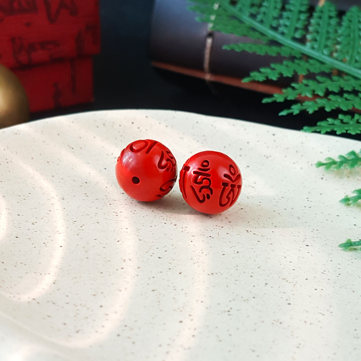 28 Aug - Water Filter Cinnabar Mantra Round Shanpe Charm