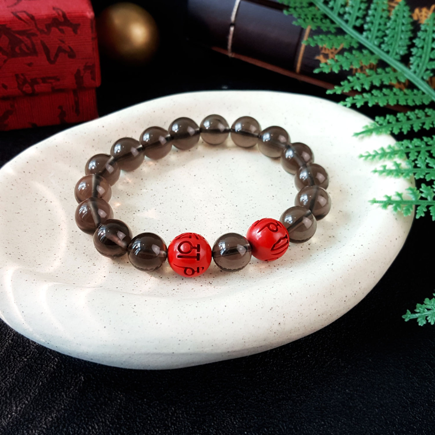 28 Aug - Water Filter Cinnabar Mantra Round Shanpe Charm
