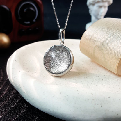 2 Sep - Double Side Meteorite Round Shape Pendant (Fantasy & W.Gold)