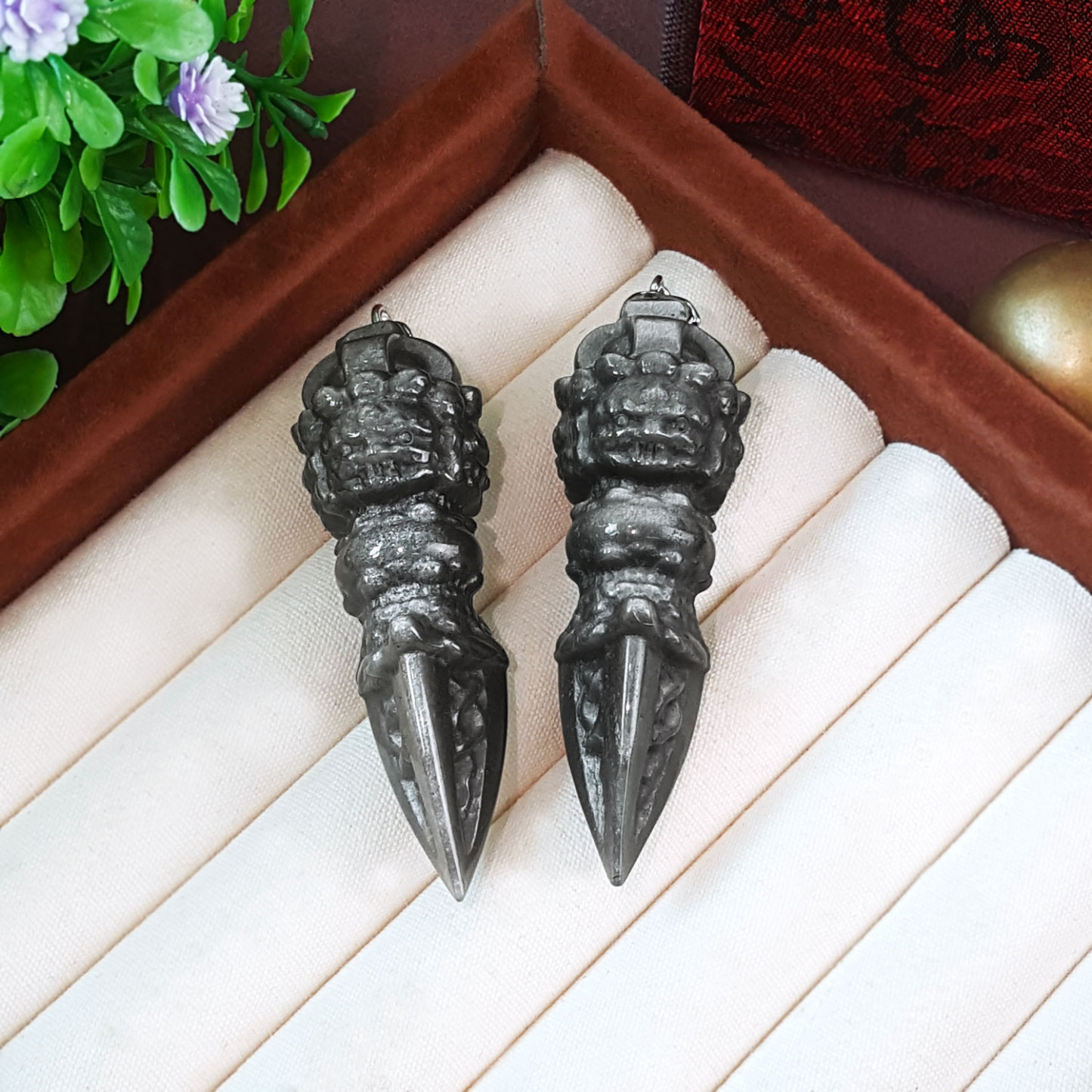 9 Sep - Silver Obsisian Vajra Pendant