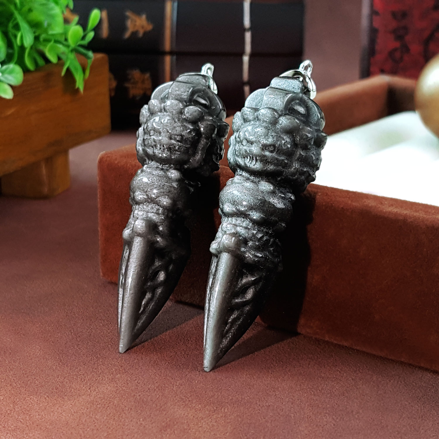 9 Sep - Silver Obsisian Vajra Pendant